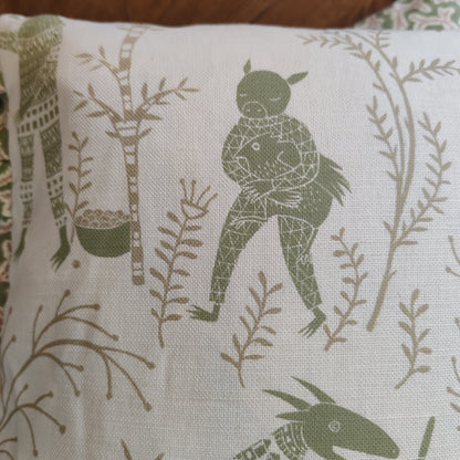 Boho harvest British illustration cushions
