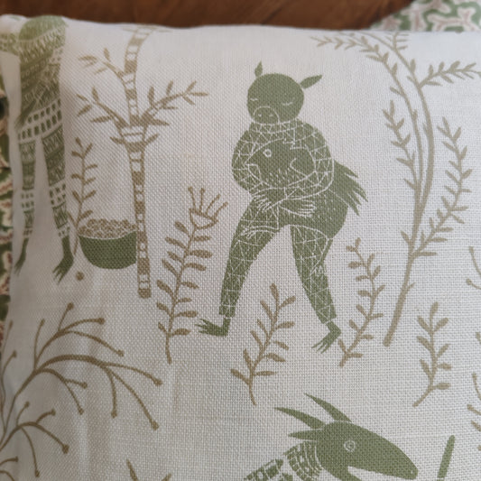 Boho harvest British illustration cushions