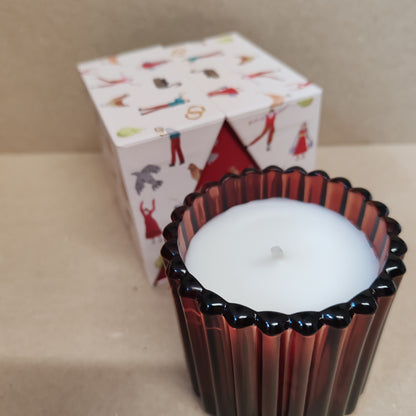 Winter Berry red glass votive scented candle in a festive box