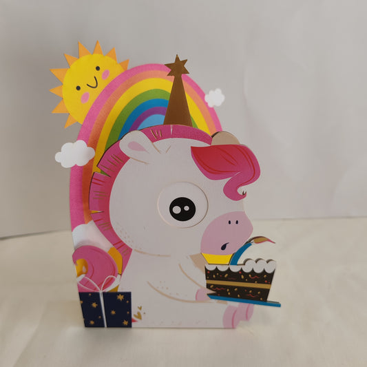 Wobbly eyes greeting card Unicorn