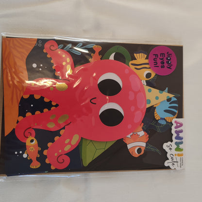 Jiggly eyes octopus greeting card.