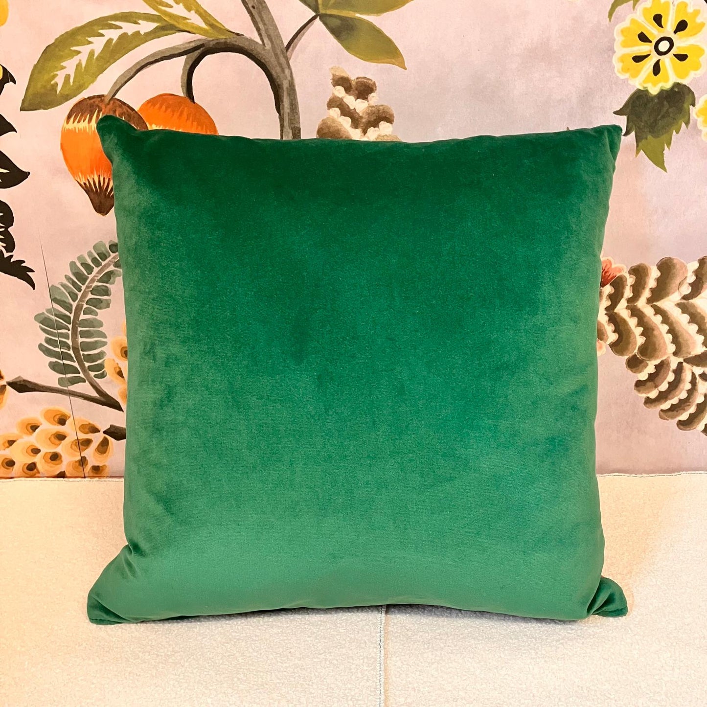 Becca who leopard print Green cushion