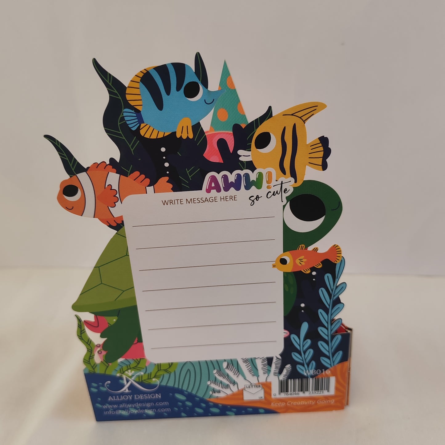 Jiggly eyes octopus greeting card.