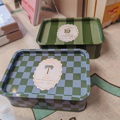 A Dopo 6oz/184g Palm Printed Tin Candle - Lush Palms