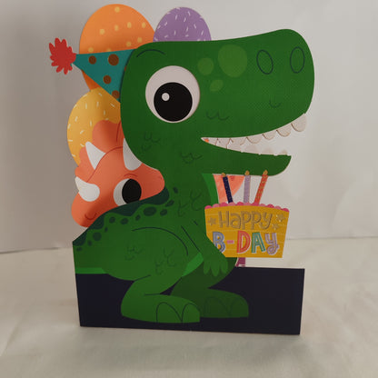 Wobbly eyes dinosaur greeting card