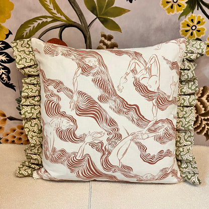 Skinny Dipping British illustration plump cushions