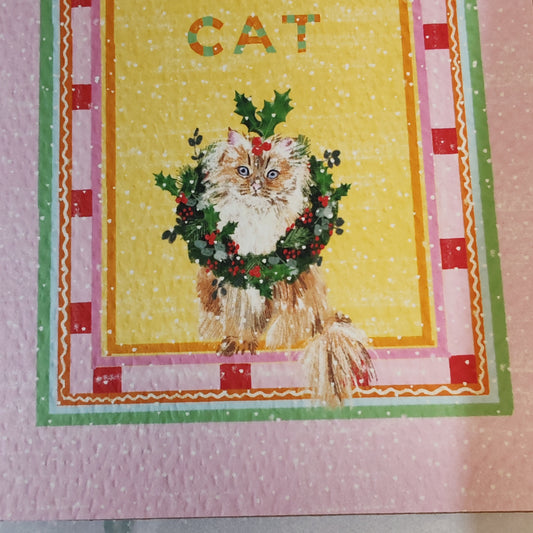 Christmas cat greeting card