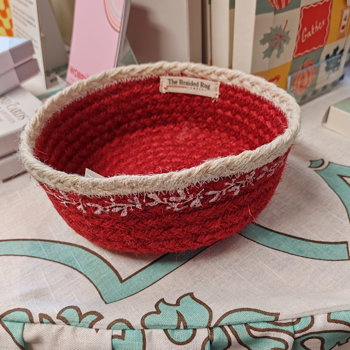 Festive Red Berry jute basket