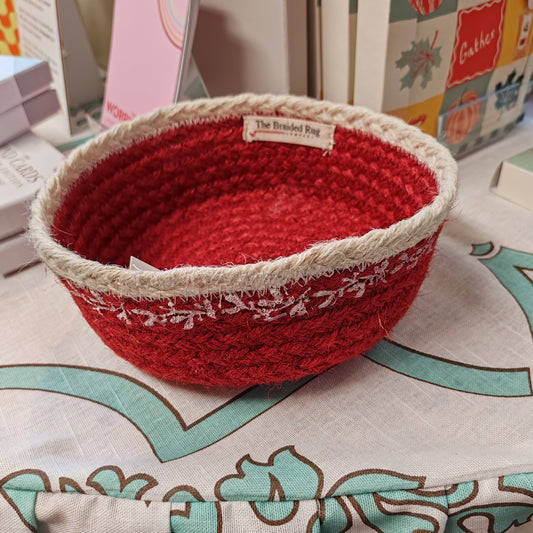 Festive Red Berry jute basket